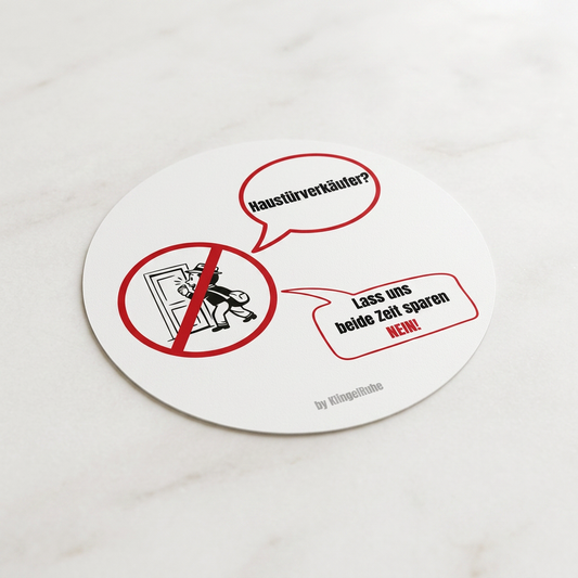 Haustürverkäufer? Nein! – Anti D2D Vinyl Sticker | KlingelRuhe